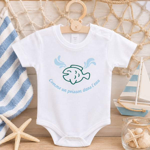 Body Bébé " Comme un poisson dans l'eau "