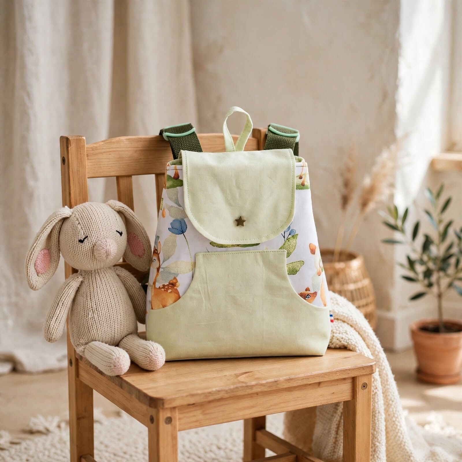 Sac à doudou ou sac à dos maternelle "Forêt enchantée"