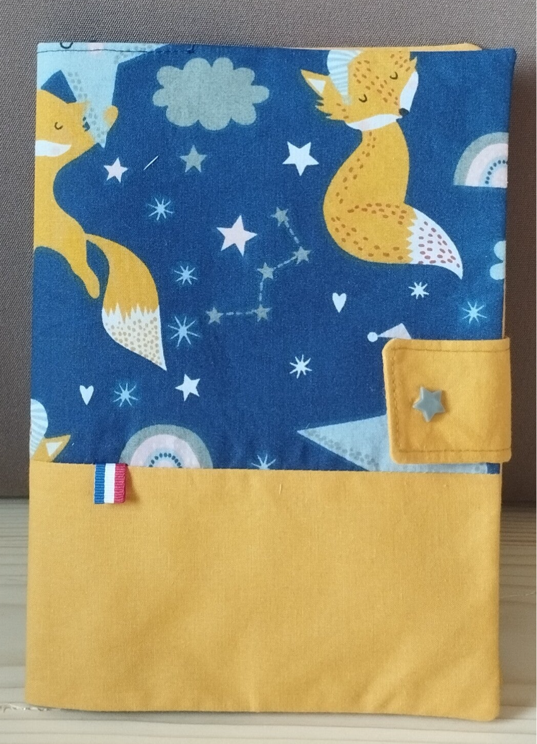 Protège-carnet de santé Renard nuit étoilée