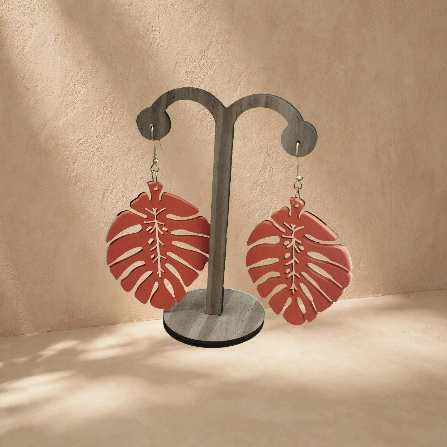 Boucles d'oreilles en bois Orange