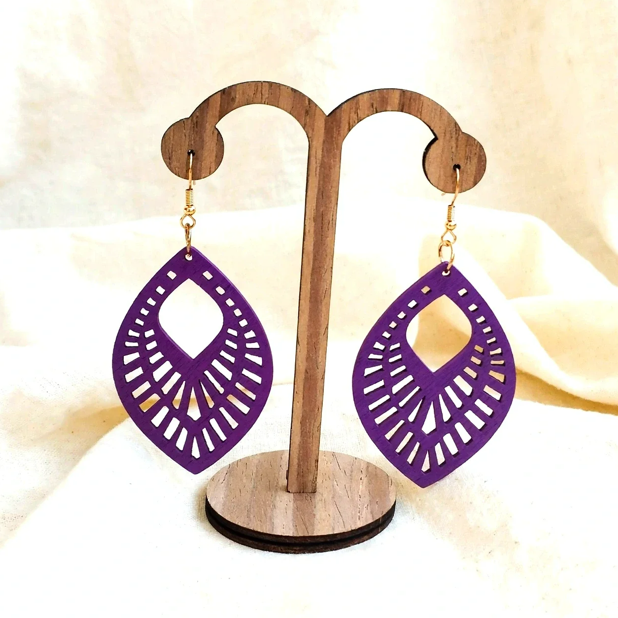 Boucles d'oreilles en bois Violet