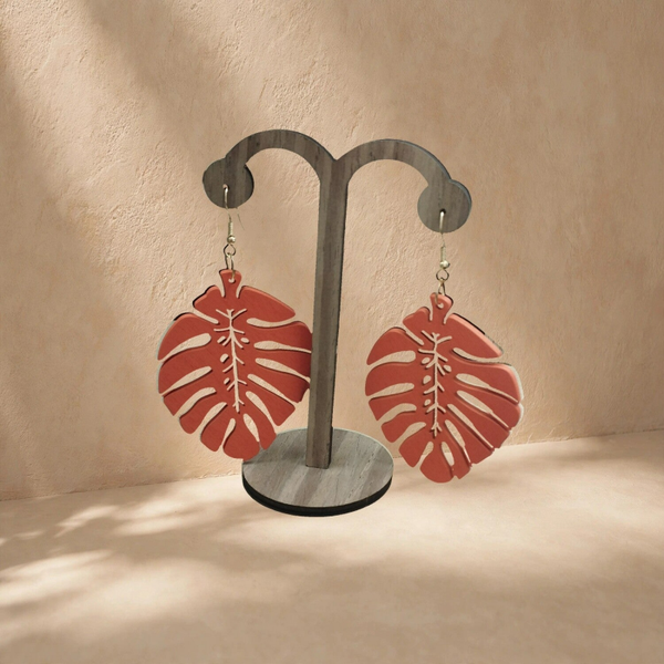 Boucles d'oreilles en bois Orange