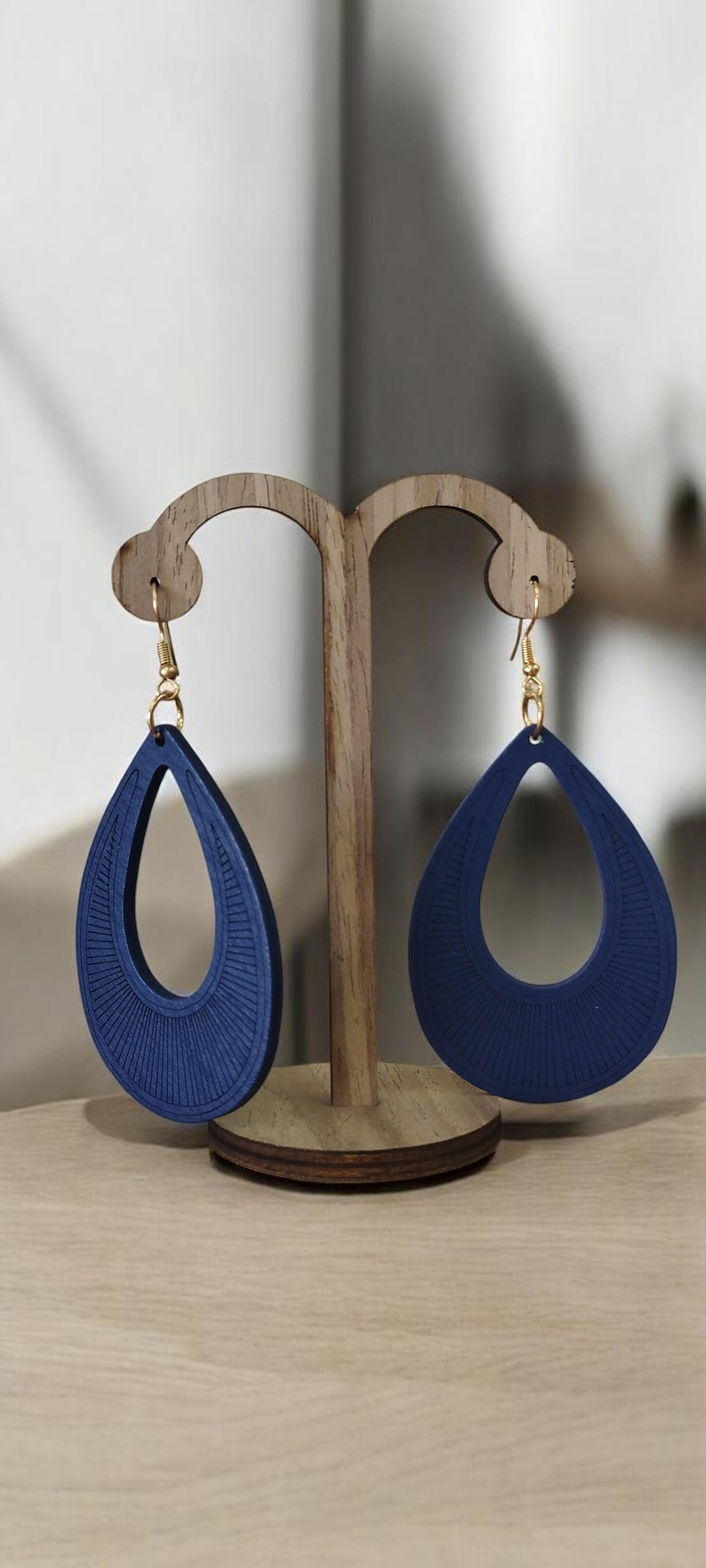 Boucles d'oreilles en bois Marine
