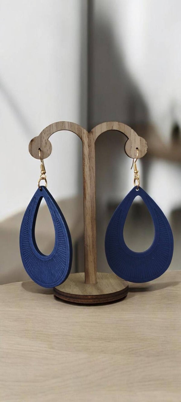 Boucles d'oreilles en bois Marine