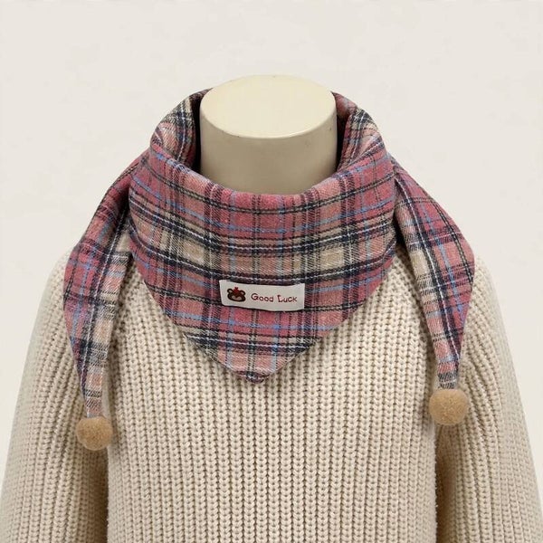 Bandana écharpe enfant tartan rose