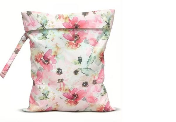 Pochette imperméable rose aquarelle