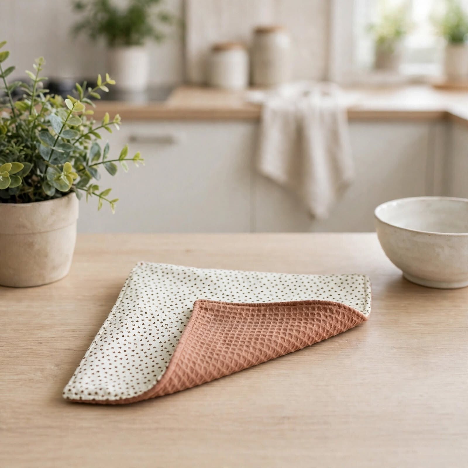 Essuie tout lavable et réutilisable Etoiles beige