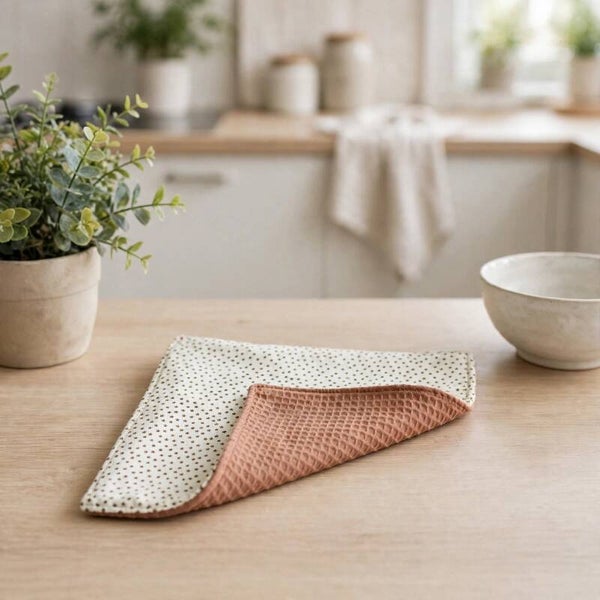Essuie tout lavable et réutilisable Etoiles beige