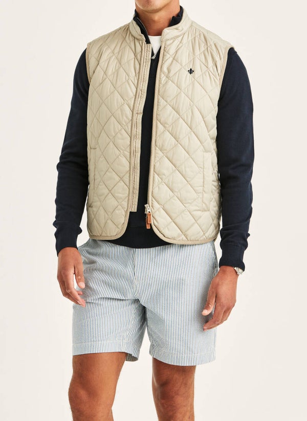 Morris Stockholm Teddy Quilted Vest Khaki