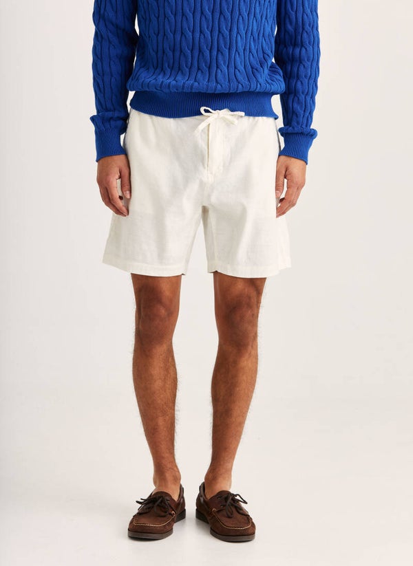 Morris Stockholm Fenix Linen Shorts Off white