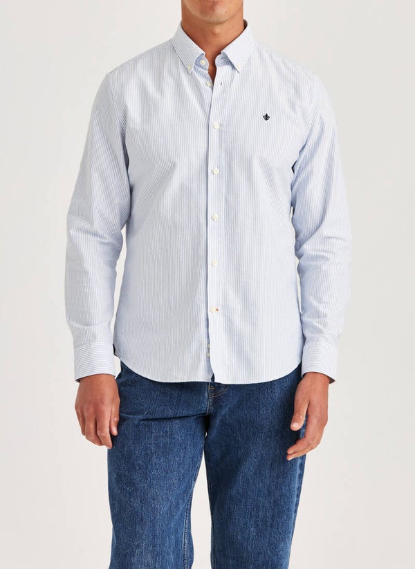 Morris Stockholm Oxford Striped BD Shirt Light blue