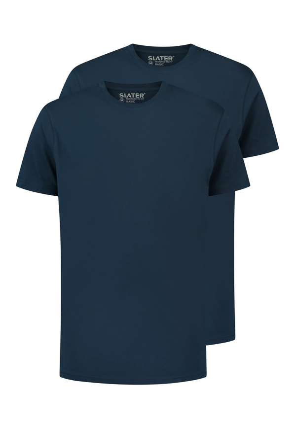 Slater basisshirt 2-pack ronde hals navy 2500