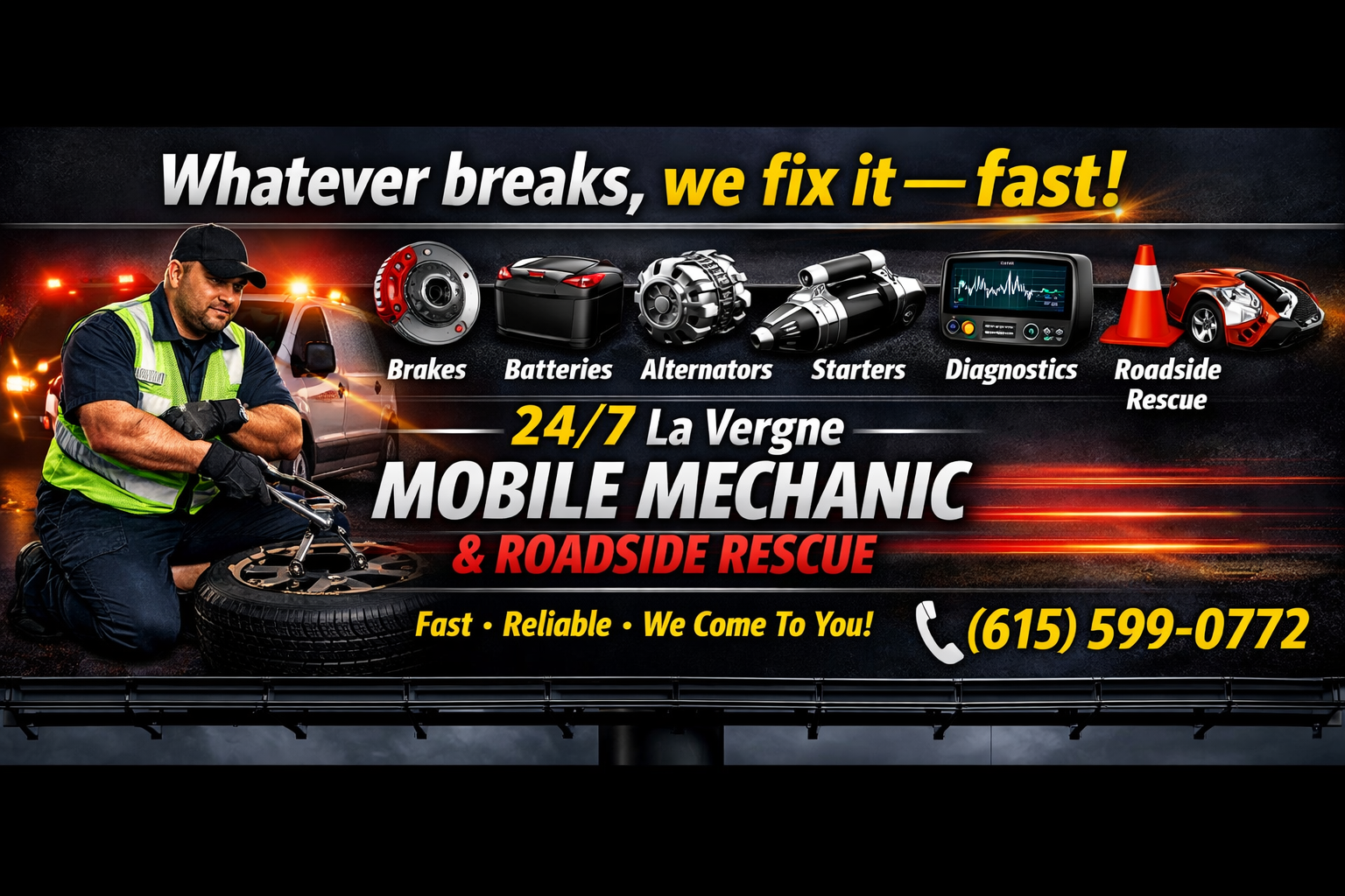 Nighttime Roadside Rescue — When everyone else is closed, we show up