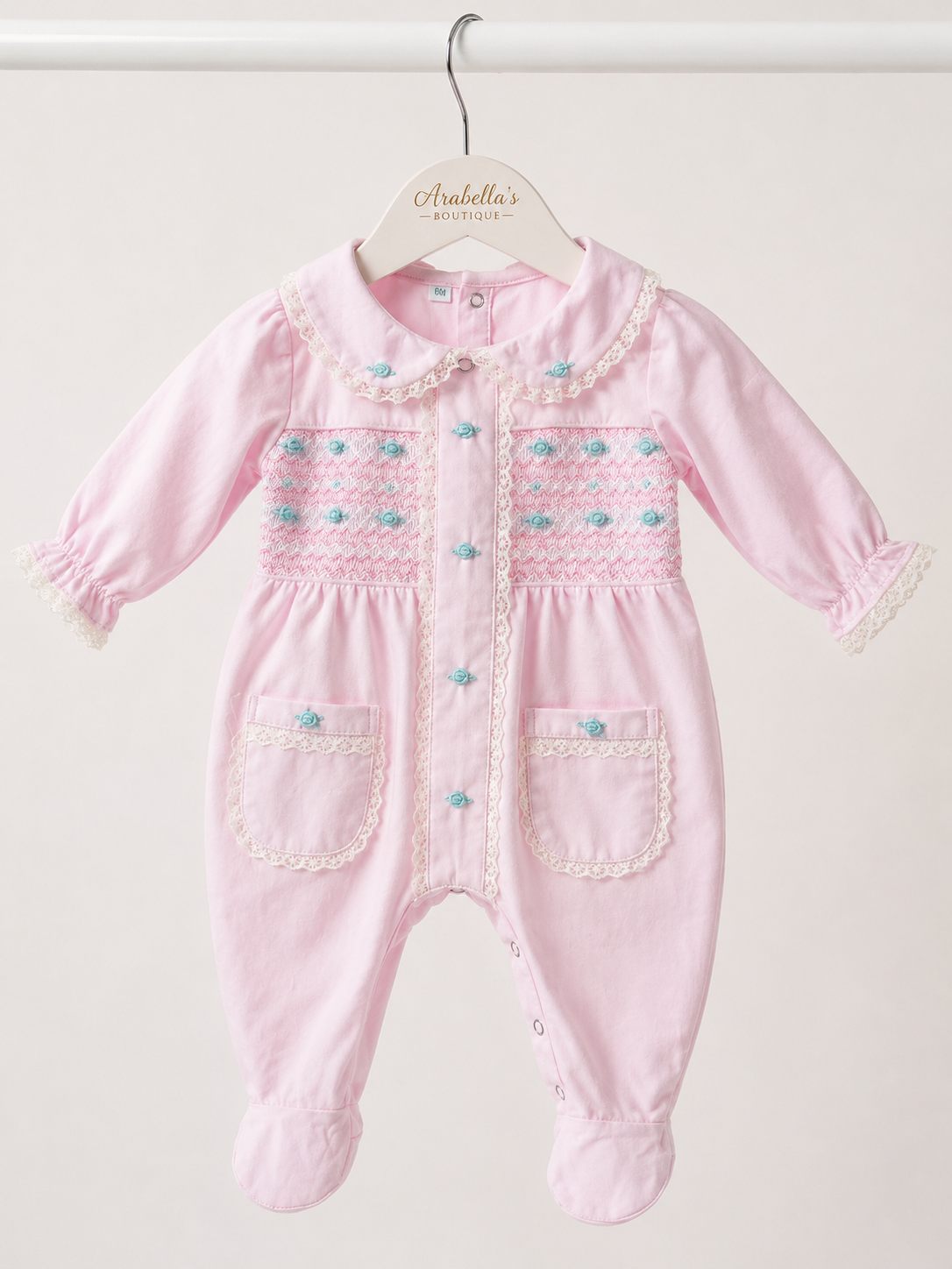 Pima Cotton Pink & Blue Baby Grow