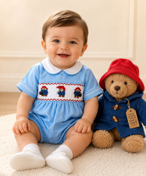 Boys Pima Paddington bubble romper .