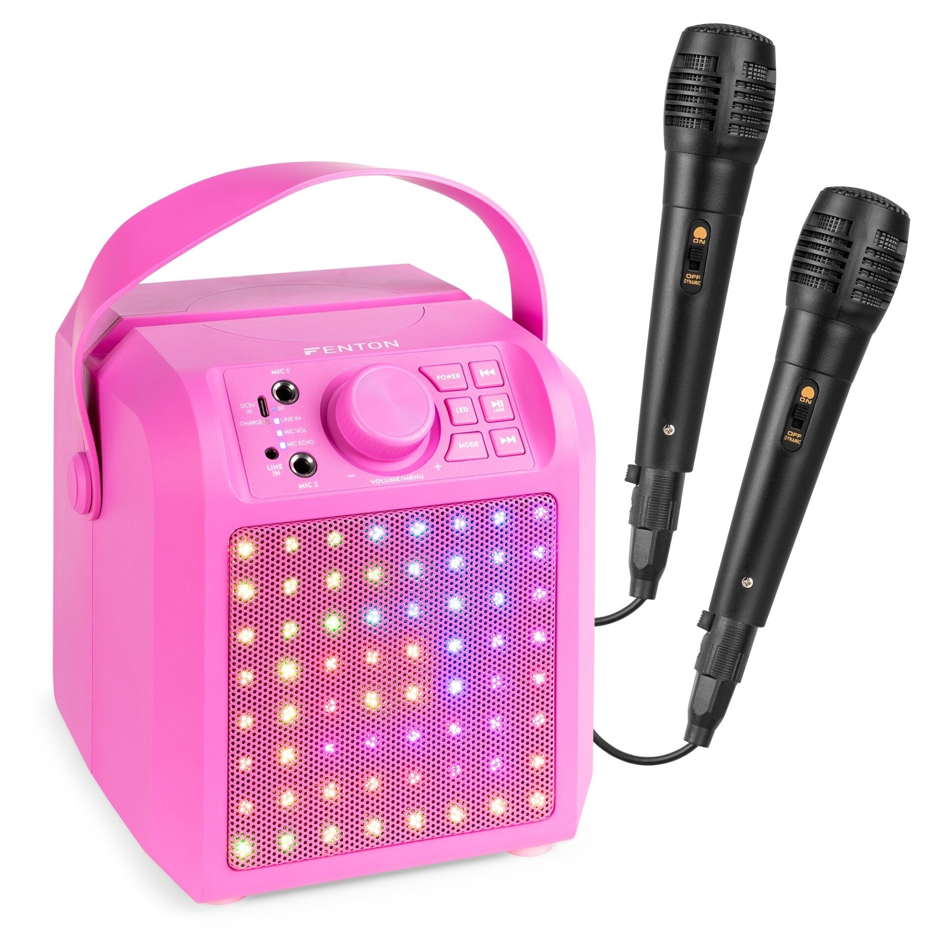 KAR50P Karaoke Speaker with LED Light Effect Pink