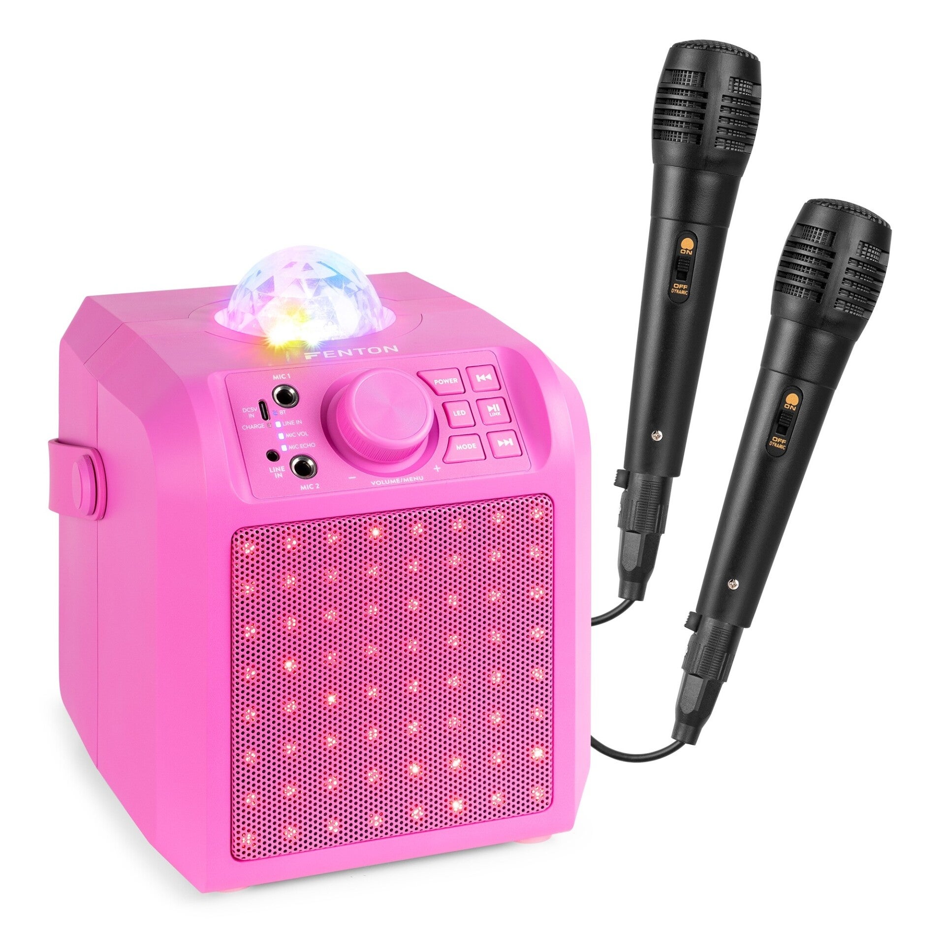 KAR55P Karaoke Speaker with LED Jelly Ball Pink