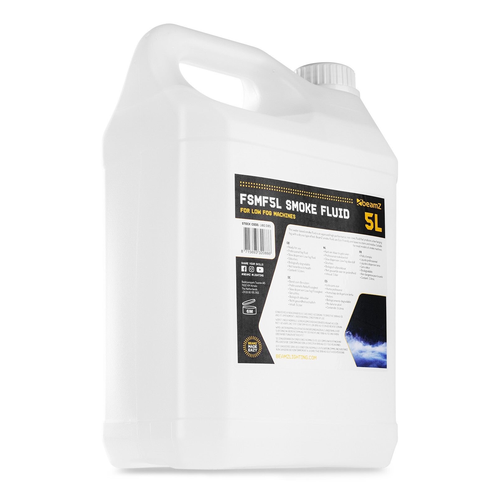 BEAMZ FSMF5L SMOKE FLUID 5L LOW FOG
