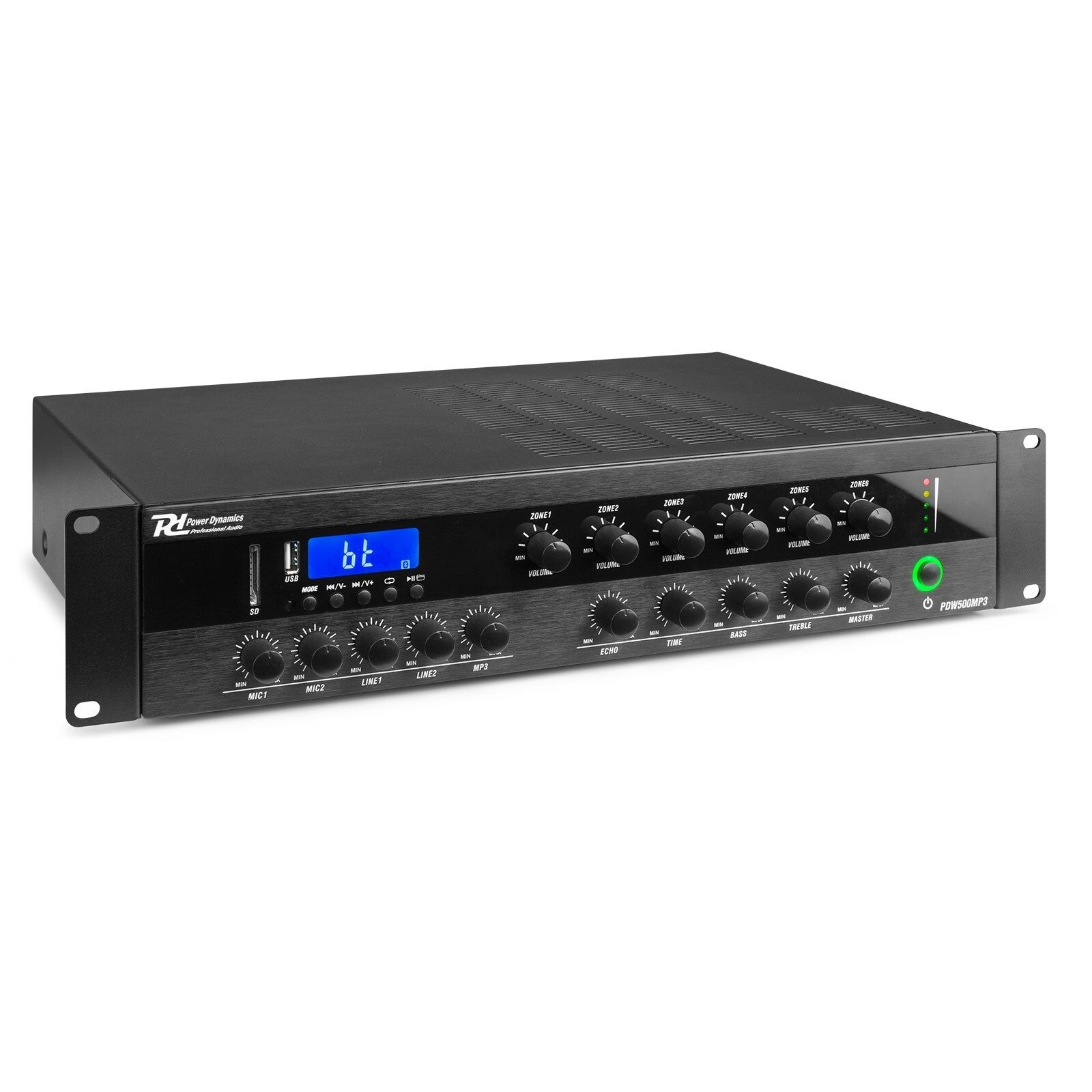 PDW500MP3 PA Mixer Amplifier 500W/100V 6 zones
