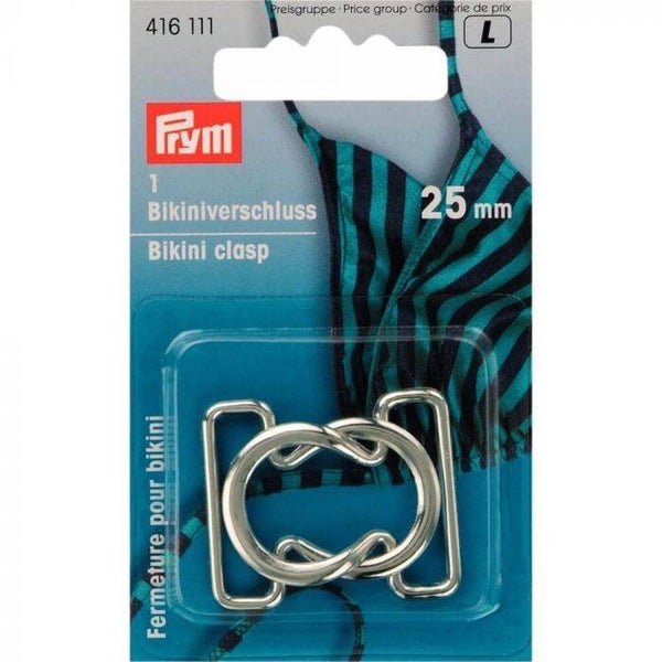 PRYM BIKINI-CEINTUURSLUITING STAAL LUS 25MM ZILVER