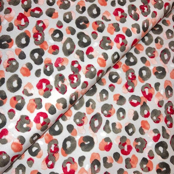 Satijnkatoen animal rood 3020