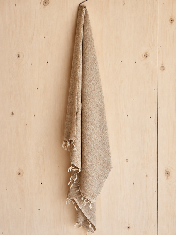 Meditatie omslagdoek crème 80X200