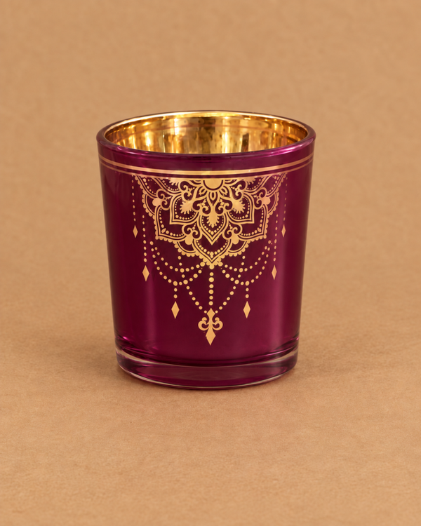 Sfeerlicht Metallic Mandala – bordeauxrood & goud