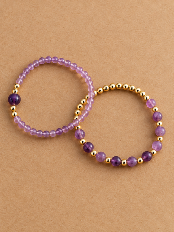 Armbandenset Amethist & Hematiet – set van 2