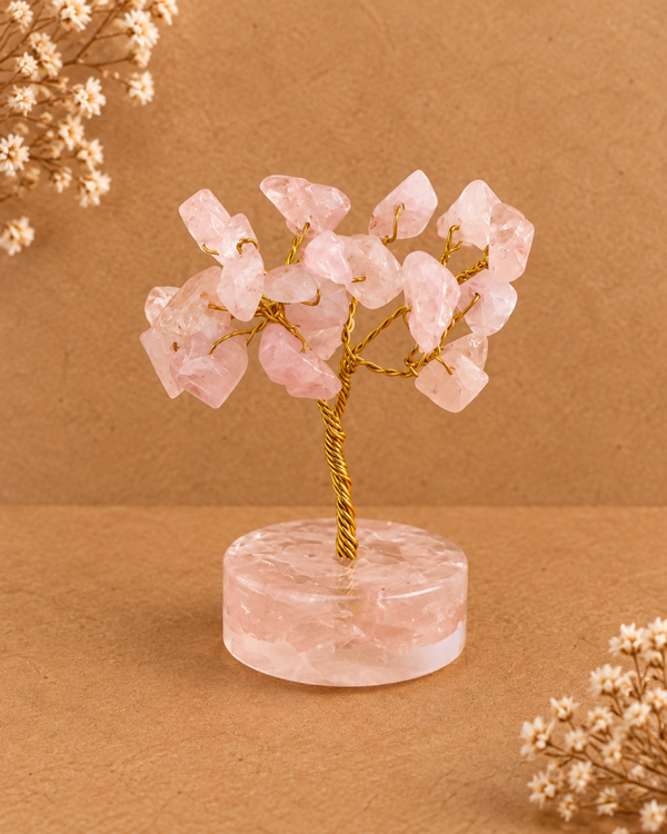 Edelsteenboom Rozenkwarts – 8 cm