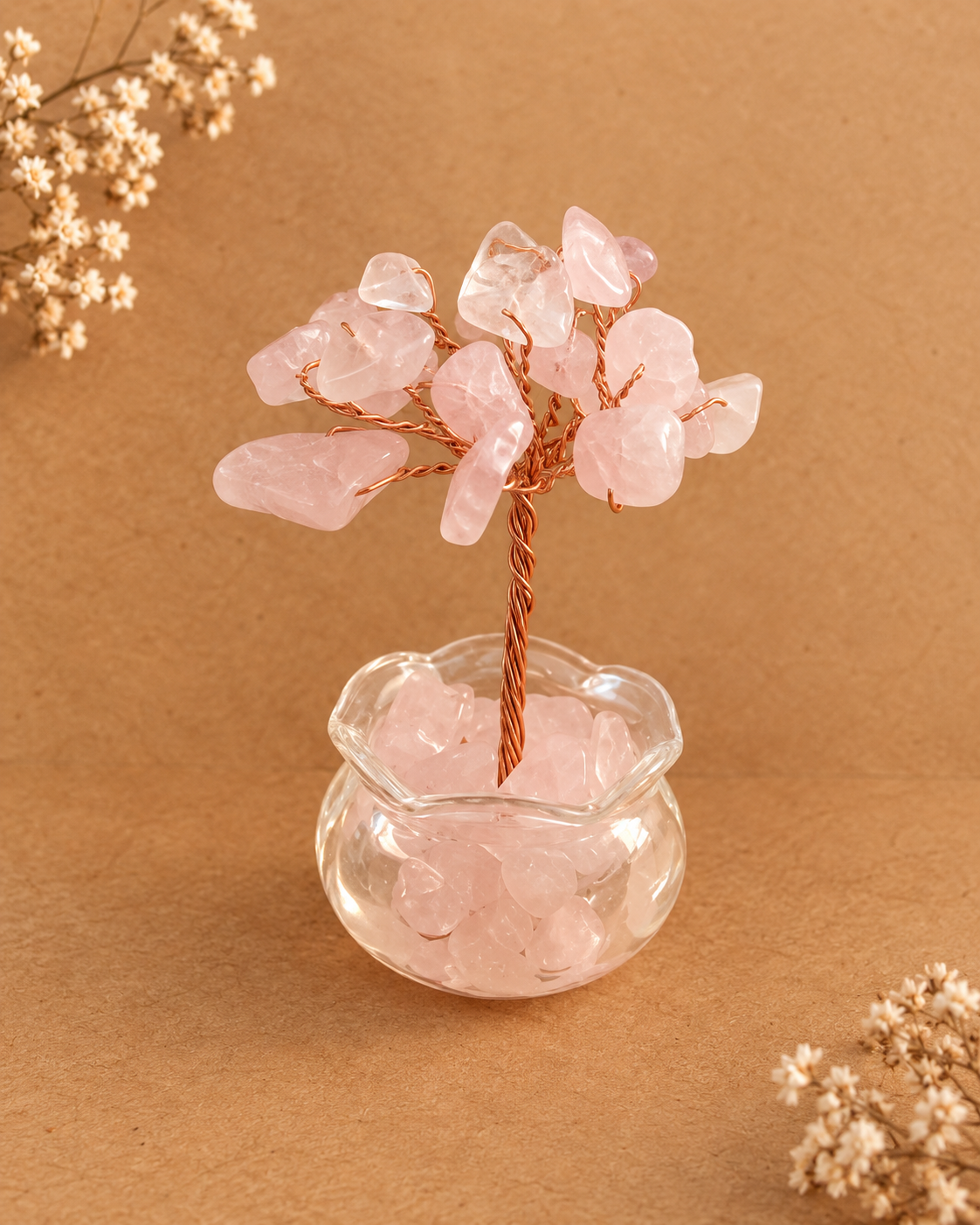 Edelsteenboom Rozenkwarts – 7 cm
