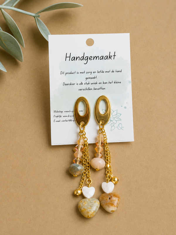 Amazonite Golden Hearts