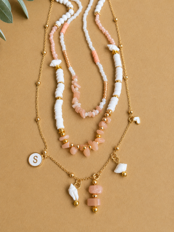 Blush Shells Layered Necklace