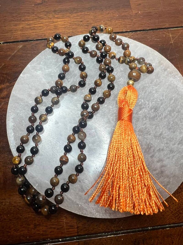 Mala tijgeroog zwarte onyx 6 mm