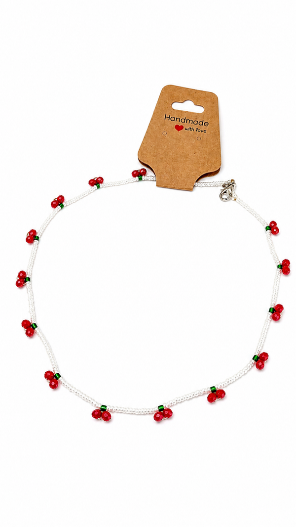 Handmade Turkish Cherry Beaded Necklace