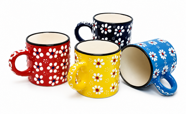 Daisy Medley Handmade Turkish Espresso Cup Set – Set of 4
