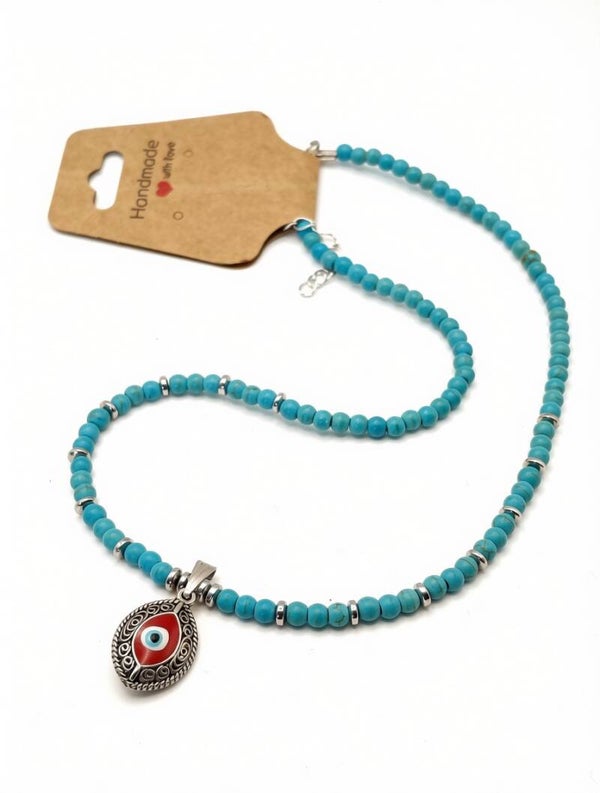 Handmade Turkish Evil Eye Beaded Necklace