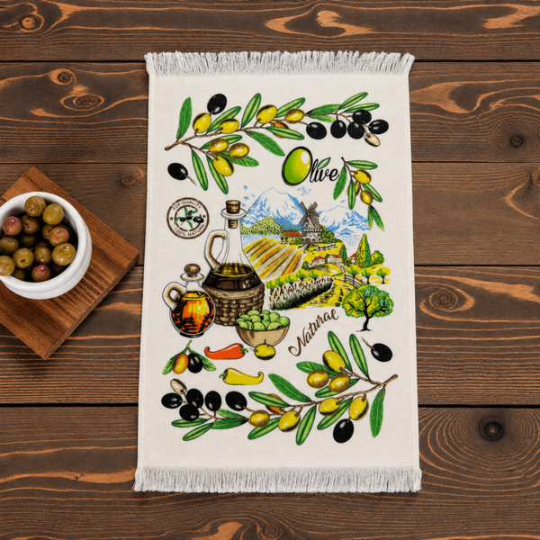 Turkish 100% Cotton Tea Towels - Olives Set of 2