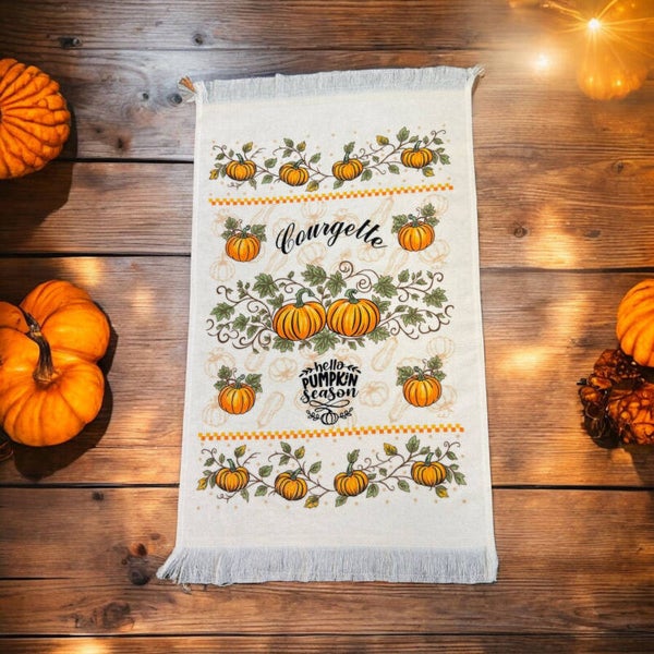 Turkish 100% Cotton Tea Towels - Pumpkin/Courgette Set of 1