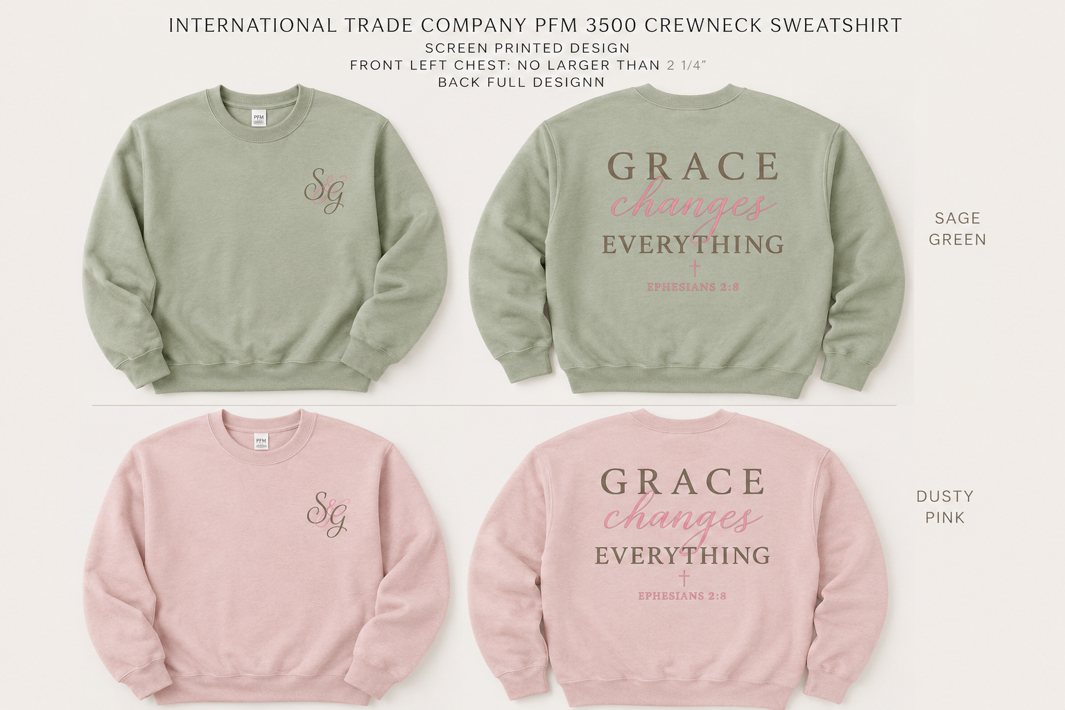 Ministry "Grace Changes Everything" Screened Sweatshirt