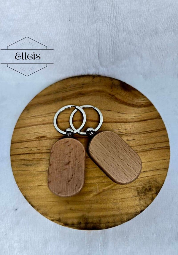 Porte clef bois ovale
