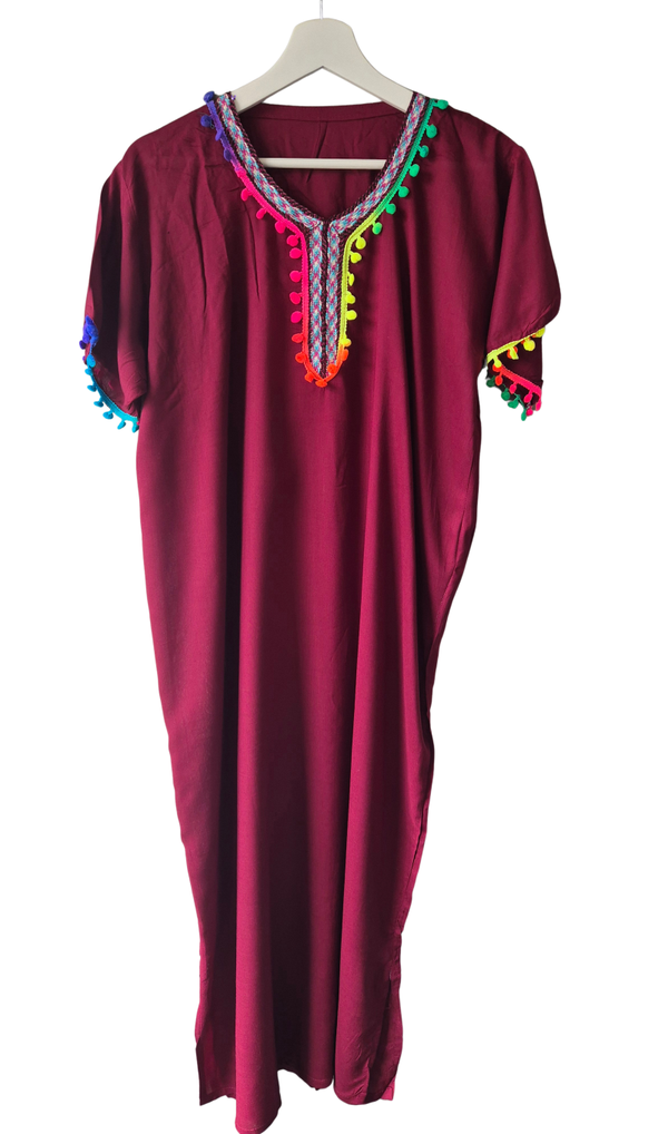 Marokkaanse huisjurk bordeauxrood