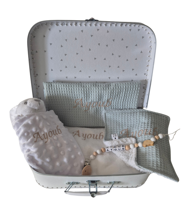 Baby Kraamcadeau Koffertje met Naam – Origineel & Persoonlijk Geschenk