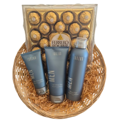 Heren Cadeaupakket – Hair & Body Wash, Shave Foam & Ferrero