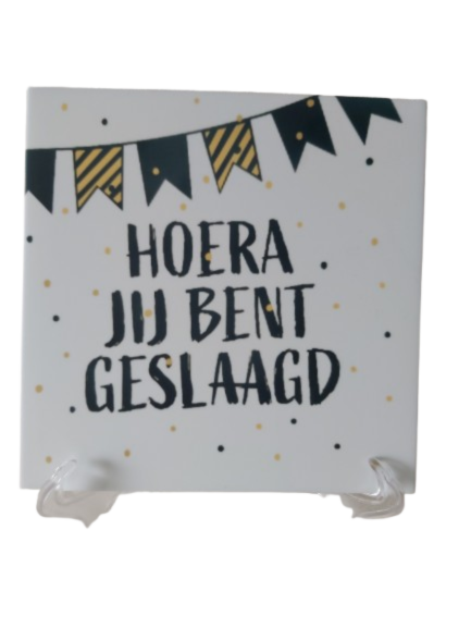 Tegeltje geslaagd