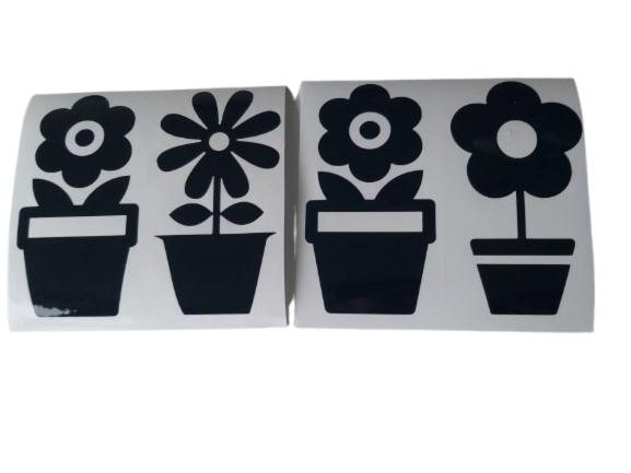 Raamfolie Bloempotten