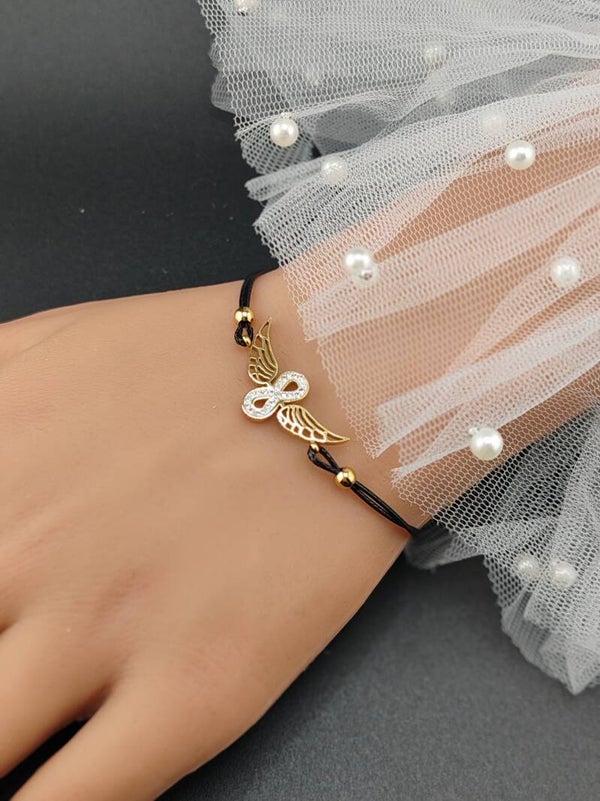 Gold Stainless Steel Bracelet Wings B007