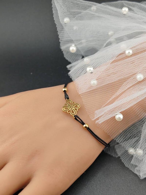 Gold Stainless Steel Bracelet Clover B008