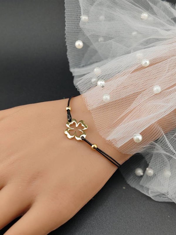 Gold Stainless Steel Bracelet Clover B010