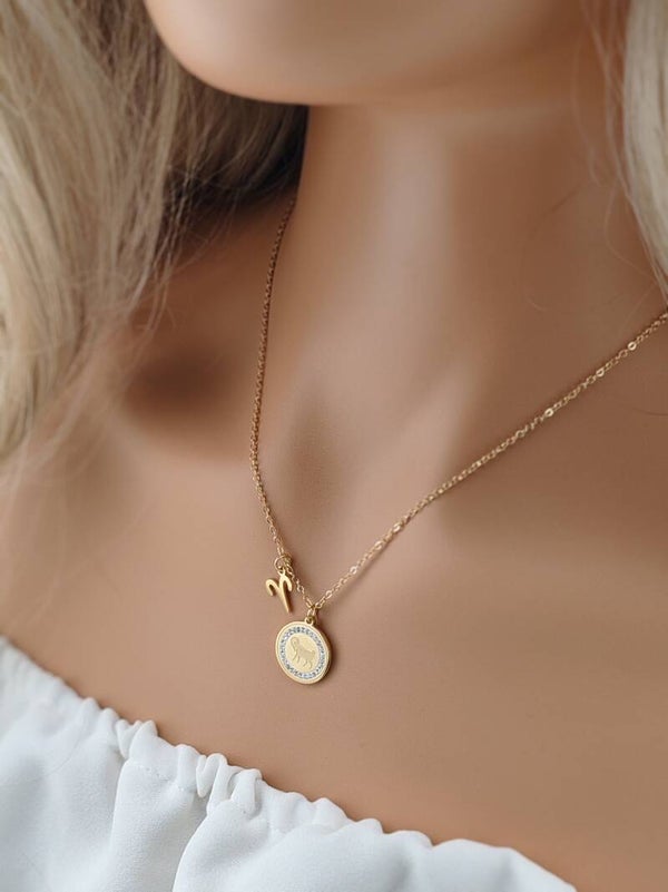 Gold Stainless Steel Necklace Aries C011