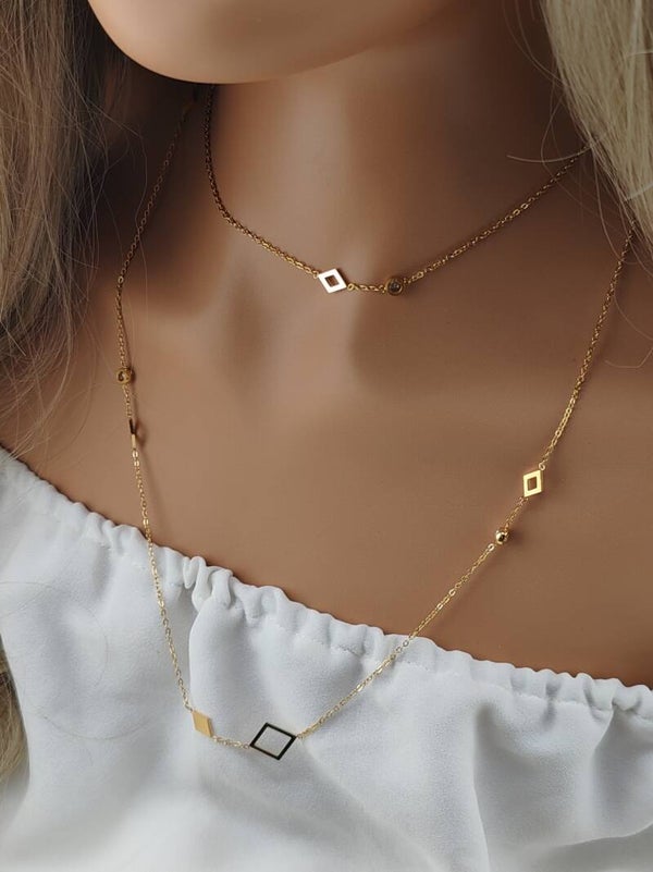Gold Stainless Steel Necklace C043